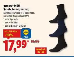 Lidl esmaraⓇ MEN Şosete termo, bărbați Ofertă