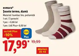 Lidl esmaraⓇ Șosete termo, damă Ofertă