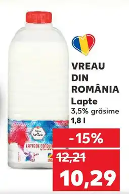 Kaufland VREAU DIN ROMÂNIA Lapte 3,5% grăsime Ofertă