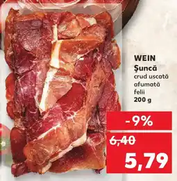 Kaufland WEIN Şuncă crud uscată afumată felii Ofertă