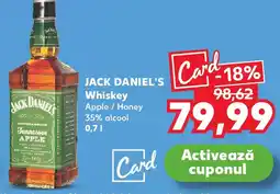 Kaufland JACK DANIEL'S Whiskey Apple / Honey 35% alcool Ofertă