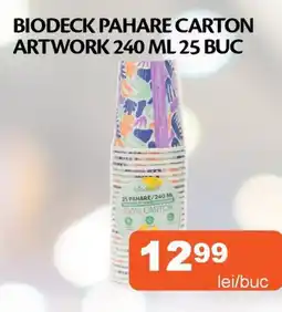 Unicarm Biodeck pahare carton artwork Ofertă