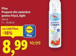 Lidl Pilos Preparat din smântână pentru frişcă, light Ofertă