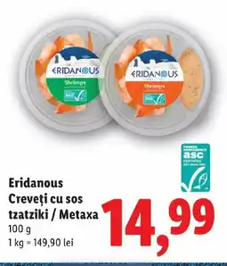 Lidl Eridanous Creveţi cu sos tzatziki / Metaxa Ofertă