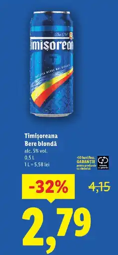 Lidl Timişoreana Bere blondă Ofertă