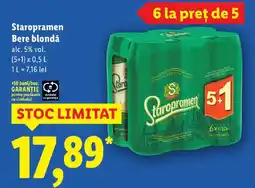 Lidl Staropramen Bere blondă Ofertă
