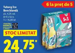 Lidl Tuborg Ice Bere blondă Ofertă