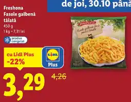 Lidl Freshona Fasole galbenă tǎiatǎ Ofertă
