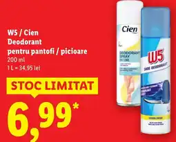 Lidl W5/Cien Deodorant pentru pantofi / picioare Ofertă