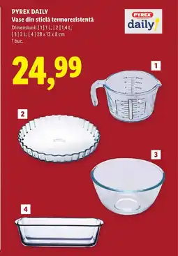 Lidl PYREX Daily Vase din sticlă termorezistentă Ofertă