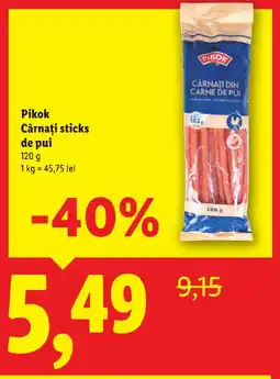 Lidl PIKOK Cârnaţi sticks de pui Ofertă