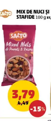 Penny Salto Mix de nuci și stafide Ofertă