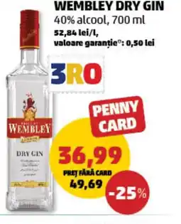 Penny Wembley dry gin Ofertă