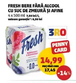 Penny Fresh bere fără alcool cu suc de zmeură și afine Ofertă