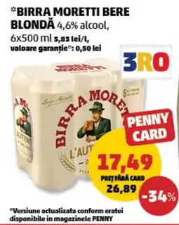 Penny Birra Moretti bere blondă Ofertă