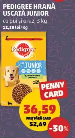 Penny Pedigree hrană uscată junior Ofertă