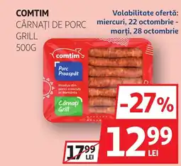 Auchan Comtim Cârnaţi de porc grill Ofertă