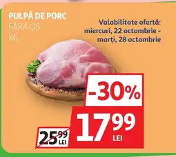 Auchan Pulpă de porc fără os Ofertă