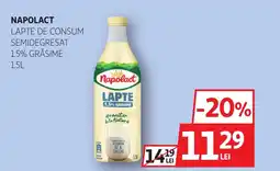 Auchan Napolact lapte de consum semidegresat Ofertă