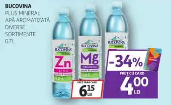 Auchan Bucovina plus mineral apă aromatizată Ofertă