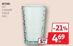 Auchan Actuel set 3 pahare sticlă Ofertă