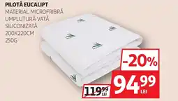 Auchan Pilotă eucalipt material microfribră umplutură vată siliconizată Ofertă