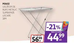 Auchan Pouce uscător de rufe metalic suprafaţă uscare Ofertă