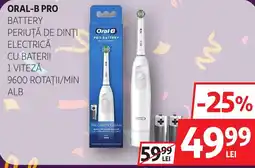 Auchan ORAL-B Pro Battery periuță de dinți electrică cu baterii 1 viteză Ofertă