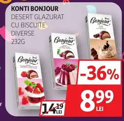 Auchan Konti bonjour desert glazurat cu biscuite Ofertă