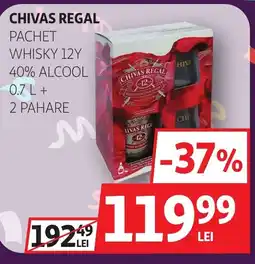 Auchan Chivas Regal pachet whisky 12y 40% alcool Ofertă