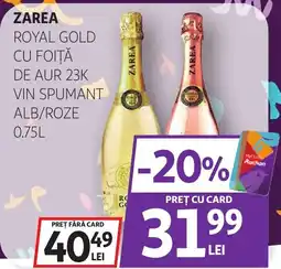 Auchan Zarea Royal gold cu foiță de aur 23k vin spumant alb/roze Ofertă