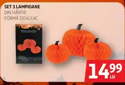 Auchan Set 3 lampioane din hârtie formă dovleac Ofertă