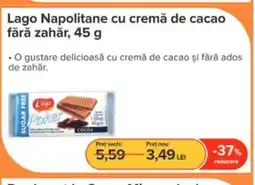 Dr.Max Lago Napolitane cu cremă de cacao fără zahăr Ofertă