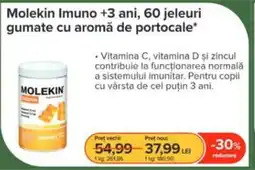Dr.Max Molekin Imuno +3 ani, 60 jeleuri gumate cu aromă de portocale Ofertă