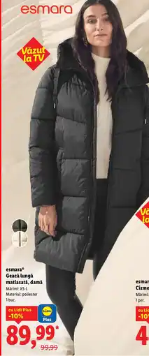 Lidl esmaraⓇ Geacă lungă matlasată, damă Ofertă