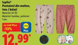Lidl Lupilu Pantaloni din molton, fete / băieți Ofertă