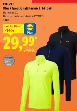 Lidl CRIVIT Bluză funcțională termică, bărbați Ofertă