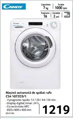Selgros CANDY Maşină automată de spălat rufe CS4 1072D3/1 Ofertă