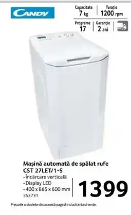 Selgros CANDY Maşină automată de spălat rufe CST 27LET/1-S Ofertă