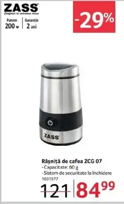 Selgros ZASS Râşniţă de cafea ZCG 07 Ofertă