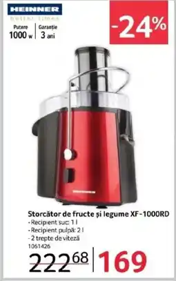 Selgros HEINNER Storcător de fructe şi legume XF-1000RD Ofertă