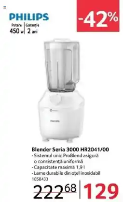 Selgros PHILIPS Blender Seria 3000 HR2041/00 Ofertă