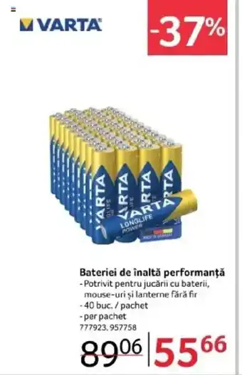 Selgros VARTA Bateriei de înaltă performanță Ofertă