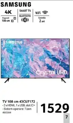 Selgros SAMSUNG TV 108 cm 43CU7172 Ofertă