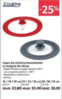 Selgros Capac din sticlă termorezistentă cu margine din silicon Ofertă