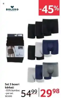 Selgros BOLERO Set 3 boxeri bărbați Ofertă