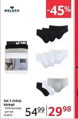 Selgros BOLERO Set 3 chiloţi bărbaţi Ofertă