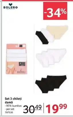 Selgros BOLERO Set 3 chiloţi damǎ Ofertă
