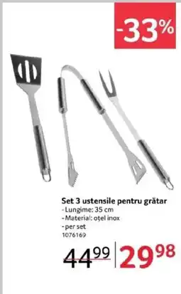 Selgros Set 3 ustensile pentru grătar Ofertă