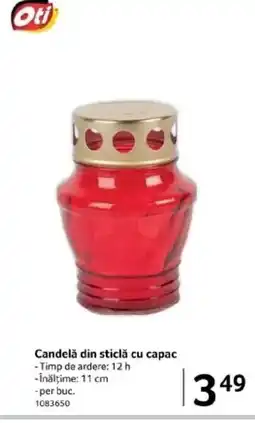 Selgros Candelǎ din sticlă cu capac Ofertă
